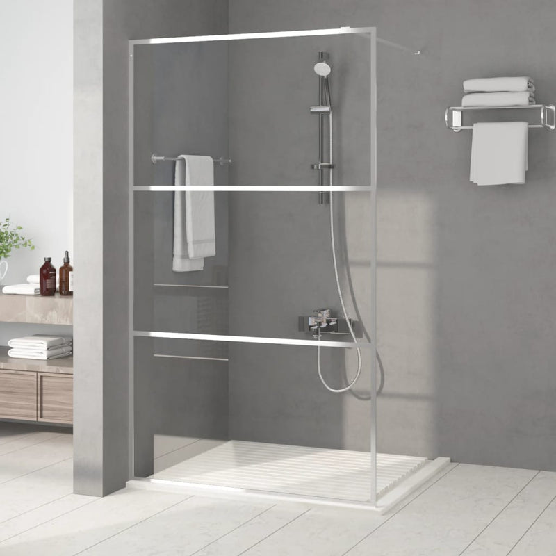 Load image into Gallery viewer, VidaXL Inloopdouchewand 115x195 cm transparant ESG-glas zilverkleurig
