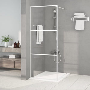 Vidaxl inloopdouchewand 80x195 cm transparant esg-glas wit