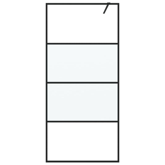 Vidaxl inloopdouchewand 90x195 cm halfmat esg-glas zwart