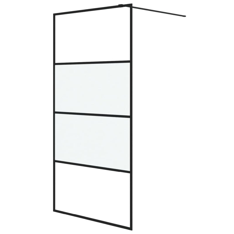 Load image into Gallery viewer, Vidaxl inloopdouchewand 100x195 cm halfmat esg-glas zwart
