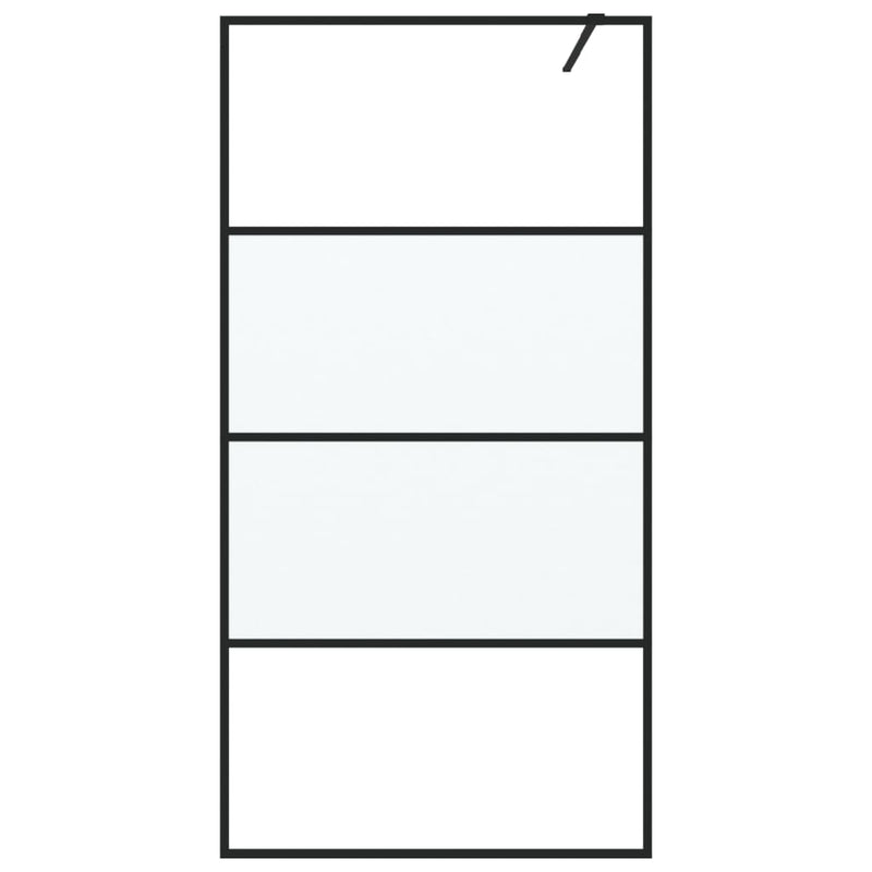 Load image into Gallery viewer, Vidaxl inloopdouchewand 100x195 cm halfmat esg-glas zwart
