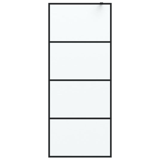 Vidaxl inloopdouchewand 80x195 cm mat esg-glas zwart
