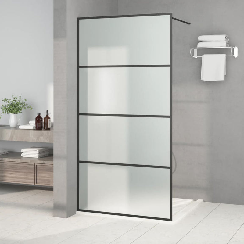 Load image into Gallery viewer, Vidaxl inloopdouchewand 100x195 cm mat esg-glas zwart
