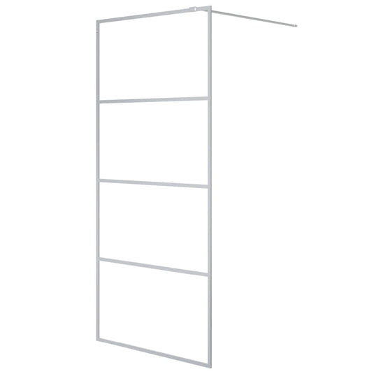 Vidaxl inloopdouchewand 90x195 cm transparant esg-glas zilverkleurig