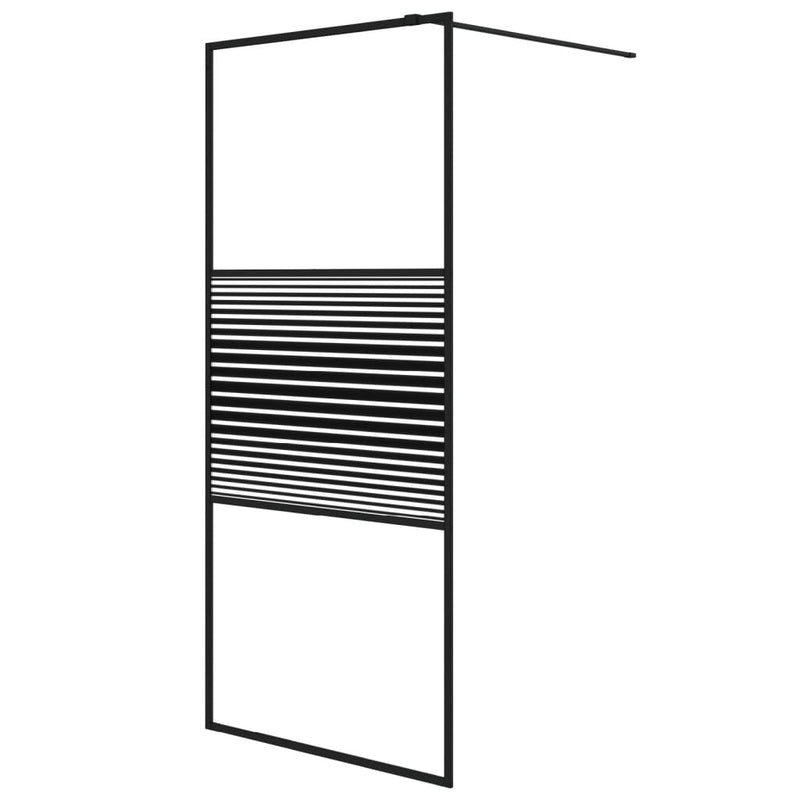Load image into Gallery viewer, Vidaxl inloopdouchewand 90x195 cm transparant esg-glas zwart
