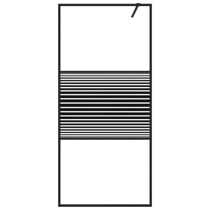 Load image into Gallery viewer, Vidaxl inloopdouchewand 90x195 cm transparant esg-glas zwart
