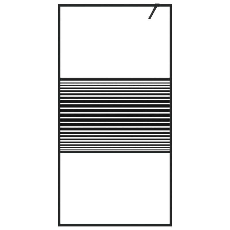 Load image into Gallery viewer, Vidaxl inloopdouchewand 100x195 cm transparant esg-glas zwart
