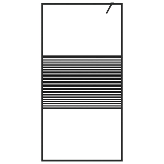 Vidaxl inloopdouchewand 100x195 cm transparant esg-glas zwart