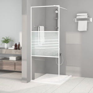 Vidaxl inloopdouchewand 80x195 cm transparant esg-glas wit