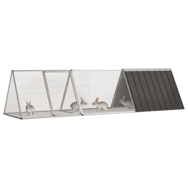 Vidaxl konijnenkooi antraciet 302,5x80,5x71 cm gegalvaniseerd staal
