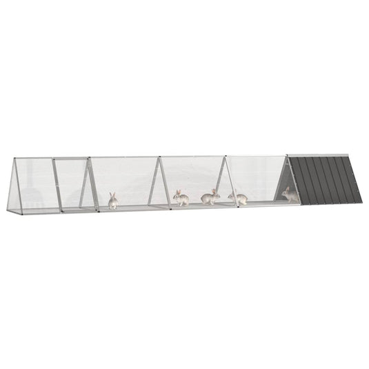 Vidaxl konijnenhok 504,5x80,5x71 cm gegalvaniseerd staal antraciet