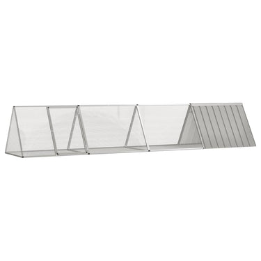 Vidaxl konijnenhok 403,5x80,5x71 cm gegalvaniseerd staal grijs
