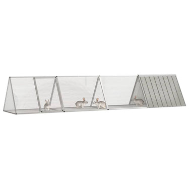 Vidaxl konijnenhok 403,5x80,5x71 cm gegalvaniseerd staal grijs