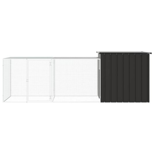 VidaXL Kippenhok 300x91x100 cm gegalvaniseerd staal antracietkleurig