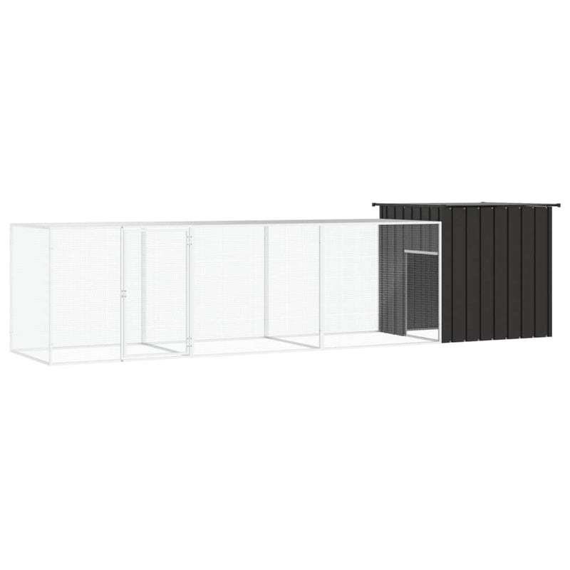 Load image into Gallery viewer, VidaXL Kippenhok 400x91x100 cm gegalvaniseerd staal antracietkleurig
