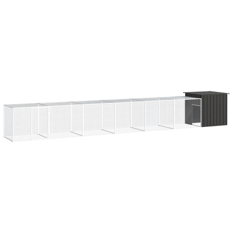Load image into Gallery viewer, VidaXL Kippenhok 700x91x100 cm gegalvaniseerd staal antracietkleurig
