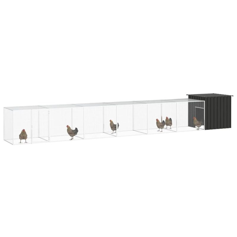 Load image into Gallery viewer, VidaXL Kippenhok 700x91x100 cm gegalvaniseerd staal antracietkleurig

