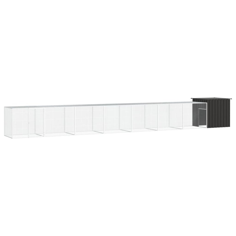 Load image into Gallery viewer, VidaXL Kippenhok 800x91x100 cm gegalvaniseerd staal antracietkleurig
