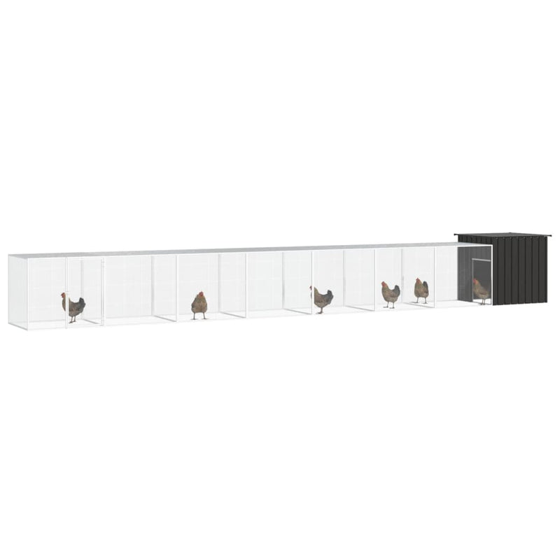 Load image into Gallery viewer, VidaXL Kippenhok 800x91x100 cm gegalvaniseerd staal antracietkleurig
