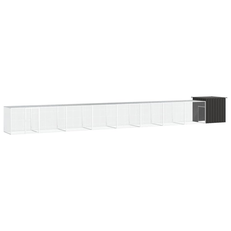 Load image into Gallery viewer, VidaXL Kippenhok 900x91x100 cm gegalvaniseerd staal antracietkleurig
