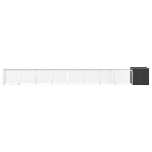 VidaXL Kippenhok 900x91x100 cm gegalvaniseerd staal antracietkleurig