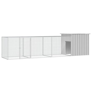 VidaXL Kippenhok 400x91x100 cm gegalvaniseerd staal grijs