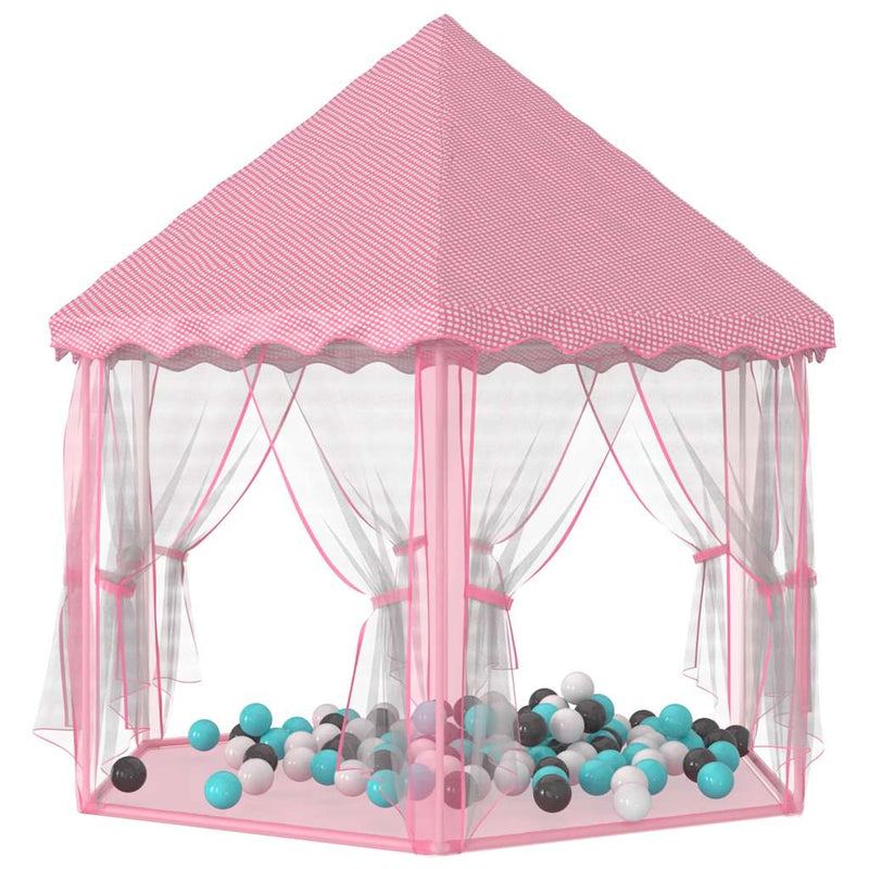 Load image into Gallery viewer, Vidaxl prinsessenspeeltent met 250 ballen 133x140 cm roze
