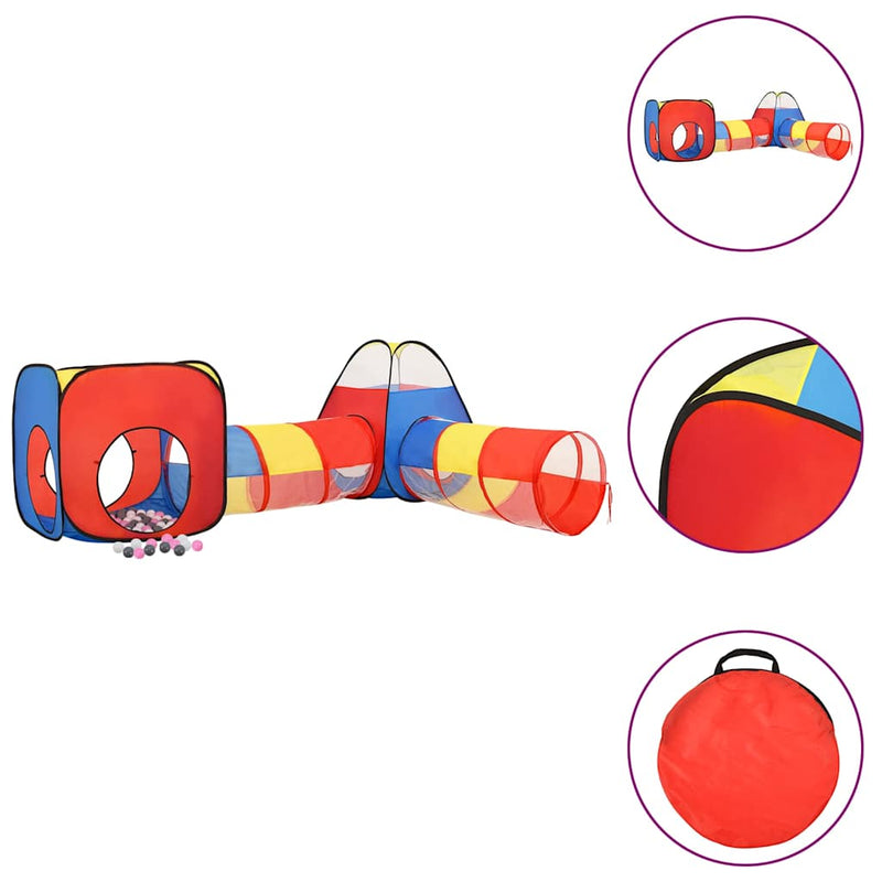 ギャラリービューアに画像をロードする, Vidaxl kinderspeeltent met 250 ballen 190x264x90 cm meerkleurig
