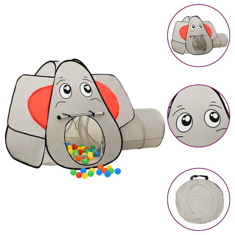 Load image into Gallery viewer, VidaXL Kinderspeeltent met 250 ballen olifant 174x86x101 cm grijs
