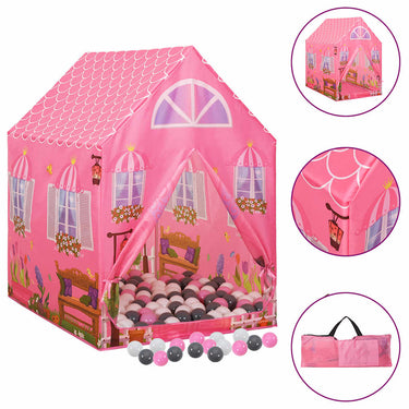 Vidaxl kinderspeeltent met 250 ballen 69x94x104 cm roze