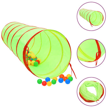 Vidaxl kinderspeeltunnel met 250 ballen 175 cm polyester groen