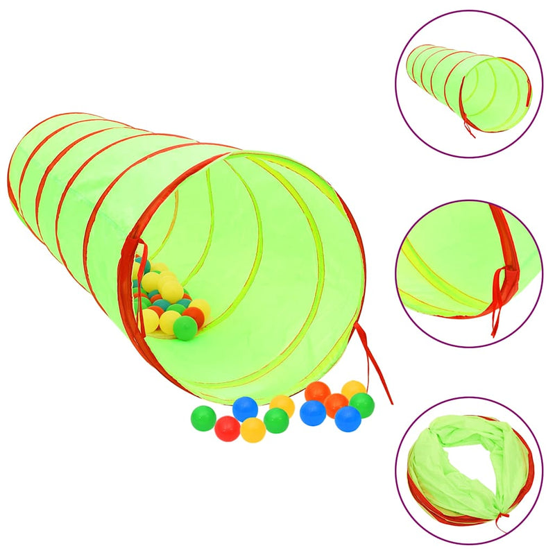 Load image into Gallery viewer, Vidaxl kinderspeeltunnel met 250 ballen 175 cm polyester groen
