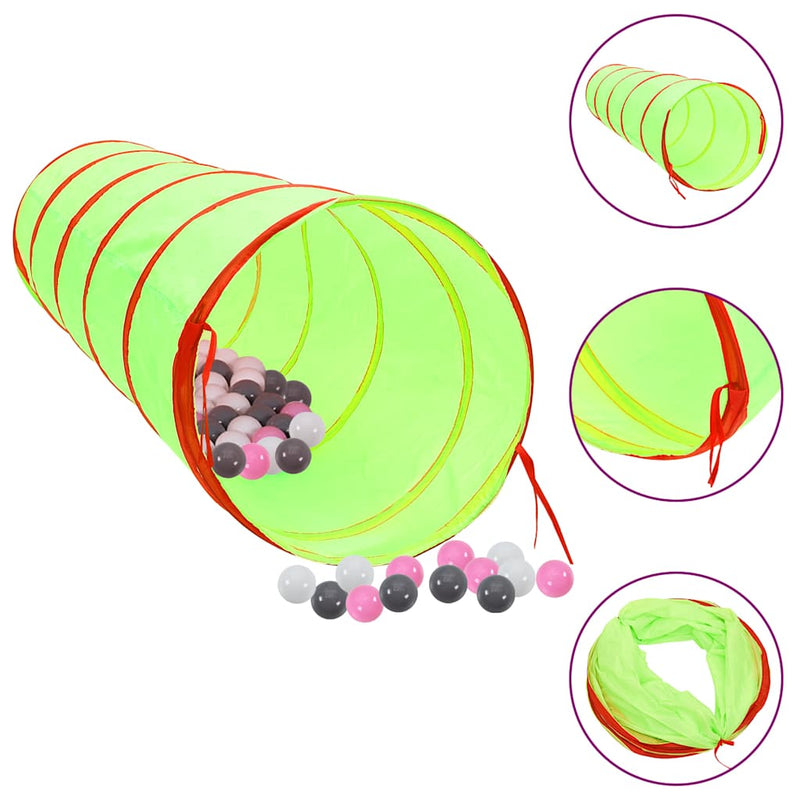 Load image into Gallery viewer, Vidaxl kinderspeeltunnel met 250 ballen 175 cm polyester groen
