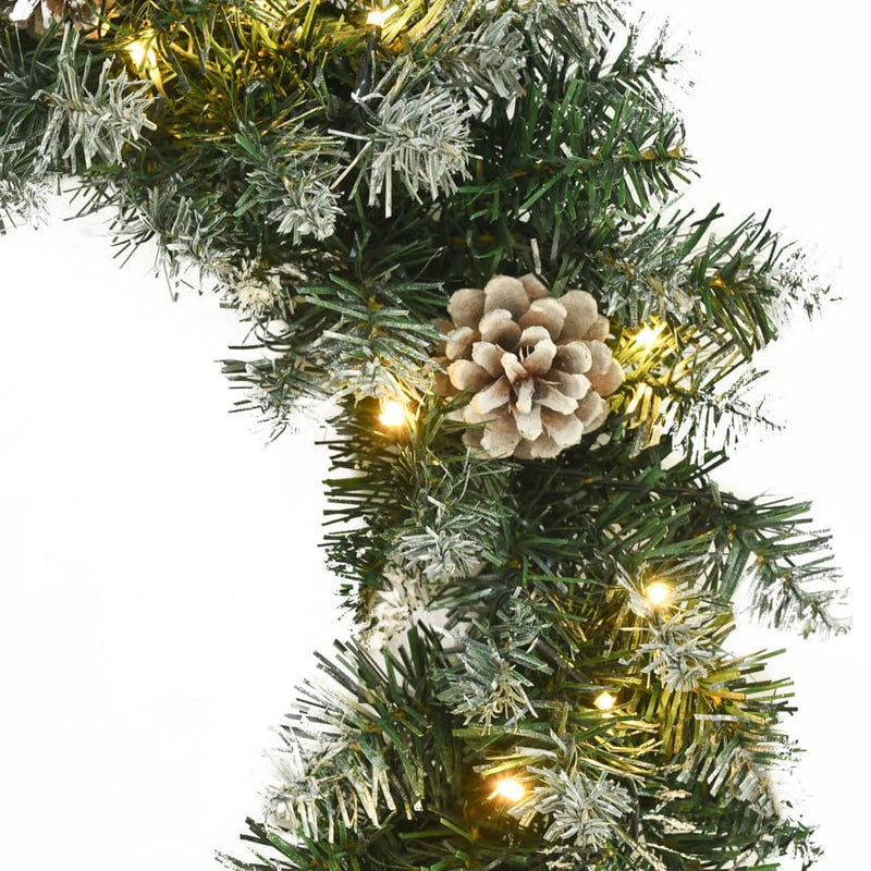Load image into Gallery viewer, VidaXL Kerstkrans met LED-lampjes 45 cm PVC groen
