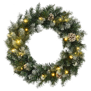 Vidaxl kerstkrans met led-lampjes 60 cm pvc groen