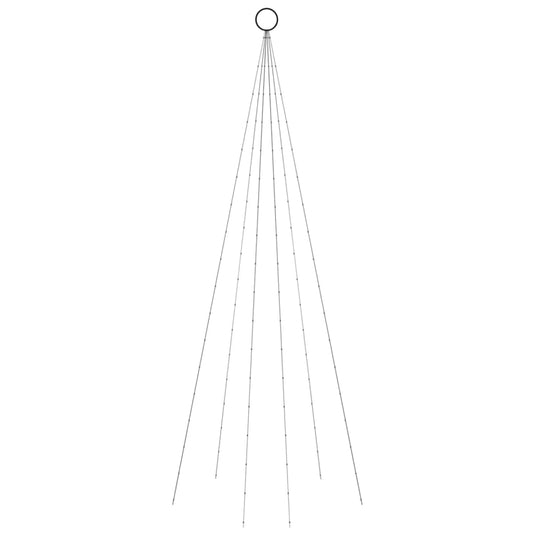 Vidaxl vlaggenmast kerstboom 108 led's meerkleurig 180 cm