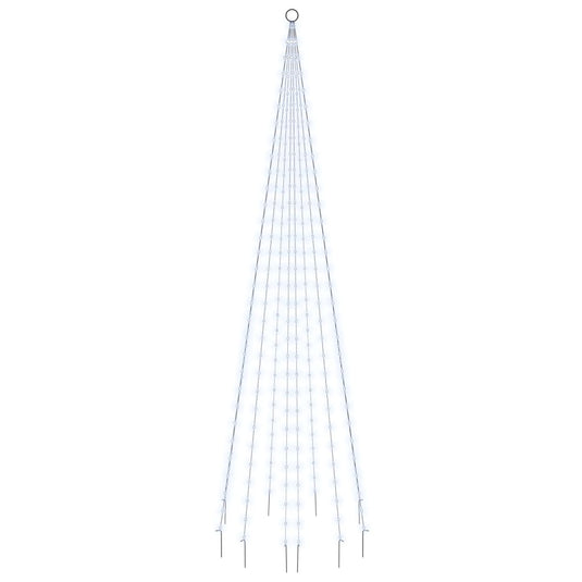 VidaXL Vlaggenmast kerstboom 310 LED's koudwit 300 cm
