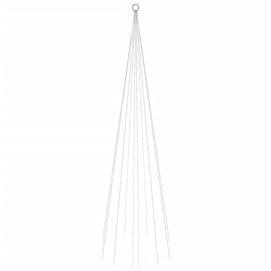 VidaXL Vlaggenmast kerstboom 310 LED's koudwit 300 cm