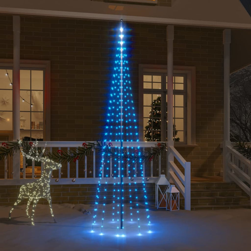 Load image into Gallery viewer, Vidaxl vlaggenmast kerstboom 310 led's blauw 300 cm
