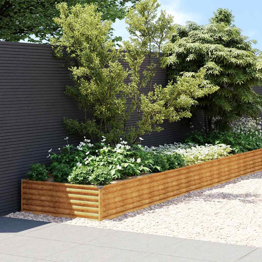Vidaxl plantenbak verhoogd 960x100x36 cm cortenstaal
