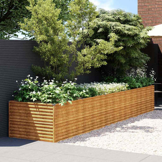 Vidaxl plantenbak verhoogd 479x100x69 cm cortenstaal
