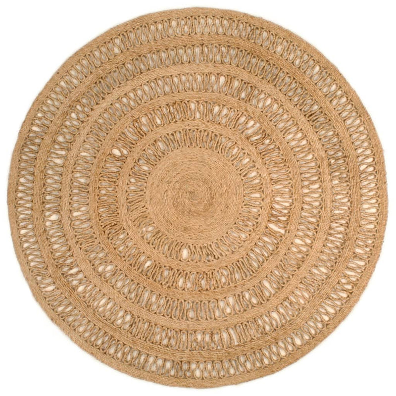 Load image into Gallery viewer, VidaXL Tapijt rond 150 cm gevlochten jute
