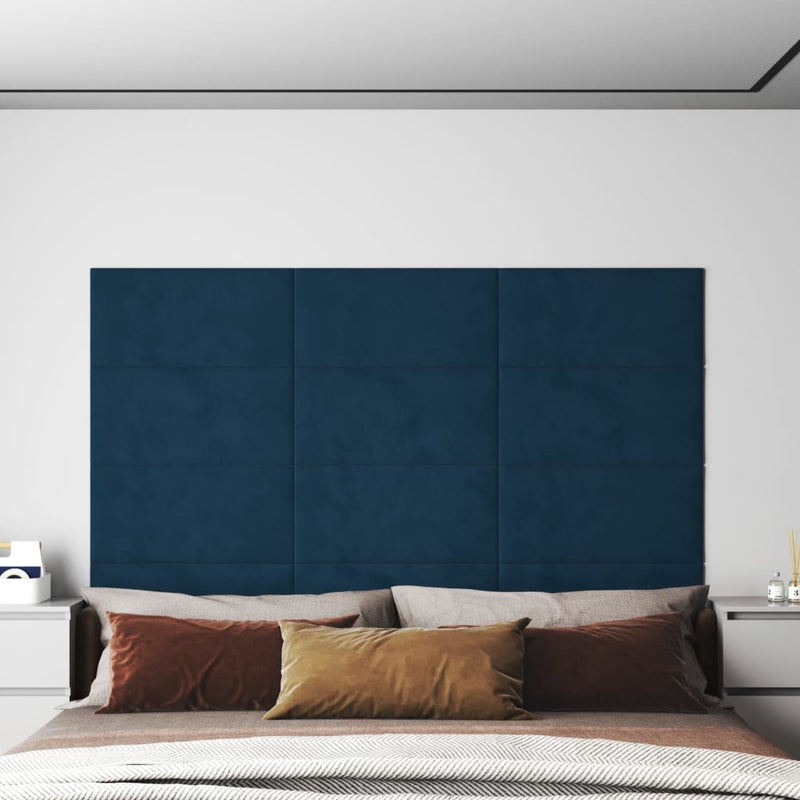 Load image into Gallery viewer, VidaXL Wandpanelen 12 st 2,16 m² 60x30 cm fluweel blauw
