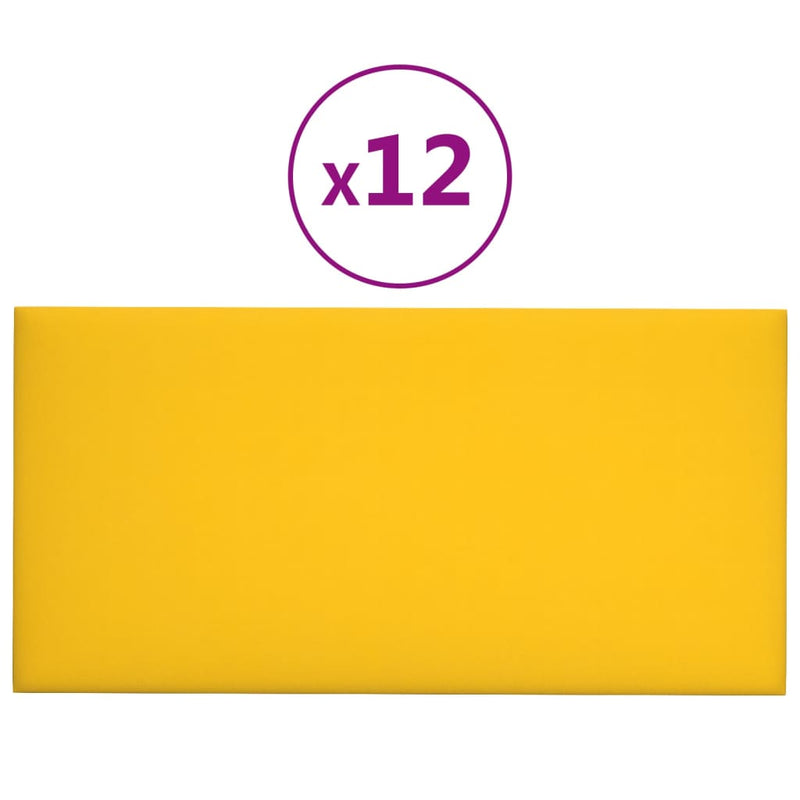Load image into Gallery viewer, Vidaxl wandpanelen 12 st 2,16 m² 60x30 cm fluweel geel
