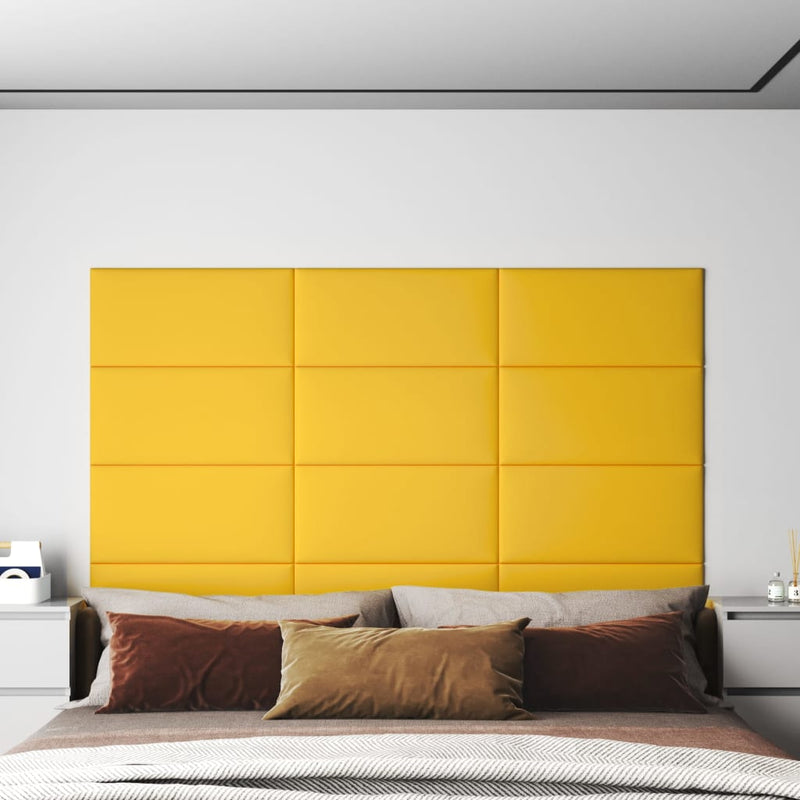 Load image into Gallery viewer, Vidaxl wandpanelen 12 st 2,16 m² 60x30 cm fluweel geel
