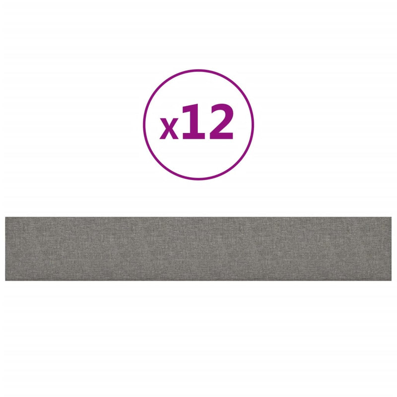 Load image into Gallery viewer, VidaXL Wandpanelen 12 st 1,62 m² 90x15 cm stof lichtgrijs
