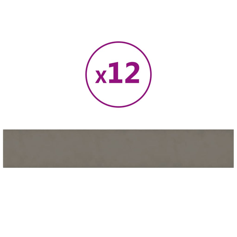 Load image into Gallery viewer, Vidaxl wandpanelen 12 st 1,62 m² 90x15 cm fluweel lichtgrijs
