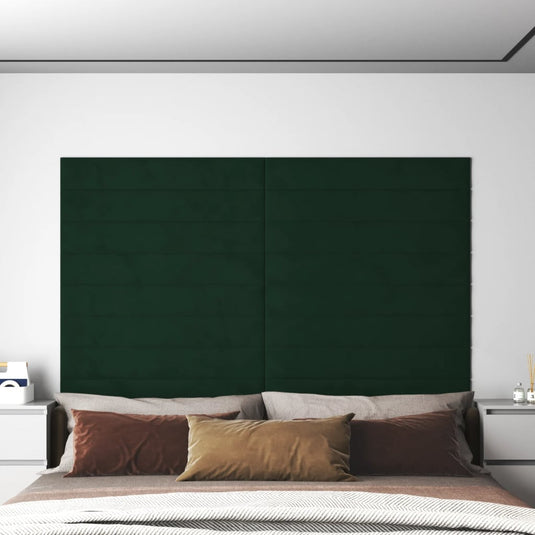 Vidaxl wandpanelen 12 st 1,62 m² 90x15 cm fluweel donkergroen