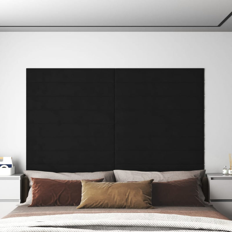 Load image into Gallery viewer, Vidaxl wandpanelen 12 st 1,62 m² 90x15 cm fluweel zwart
