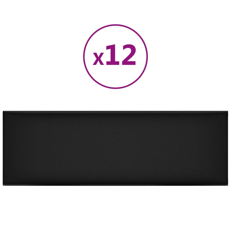 Load image into Gallery viewer, VidaXL Wandpanelen 12 st 3,24 m² 90x30 cm kunstleer zwart
